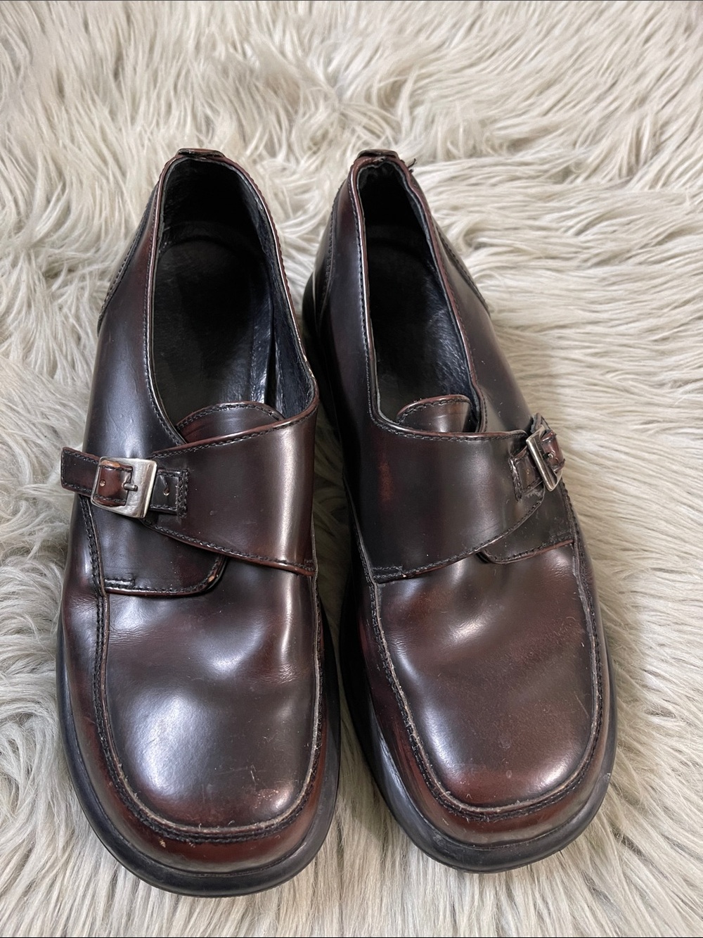 Dansko Women's Dark Brown‎ Leather Buckle Slip-On Loafers